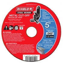 Steel Demon™  5" X .045 X 7/8 Diablo Cut Off Wheel Type-1