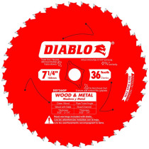 Diablo 7-1/4" x 5/8" x 36T Carbide Circular Saw Blade