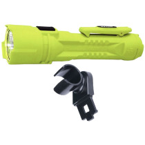 Razor 3-AA Intrinsically Safe Flash Light, Class I, Division 1 With Hard Hat Clip
