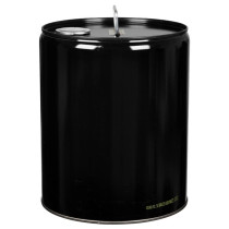 5 Gallon Black Tight Head Steel Pail w/2" & 3/4" Fittings