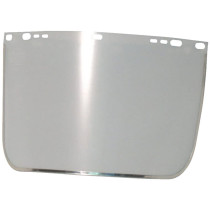 9" X 15-1/2" Clear PETG Face Shield, Aluminum Bound, Flat Base, Universal Fit