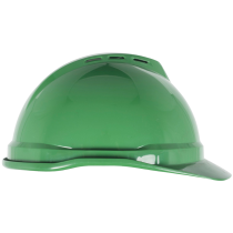 MSA V-Gard® 500 Vented Hard Hat, 6 Point Ratchet Suspension, Green