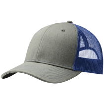 Port Authority® Snapback Trucker Cap - Heather Grey / Patriot Blue