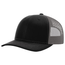 Richardson® Trucker Cap, Mesh Back, Pinlock Adjustment,  Black/Charcoal