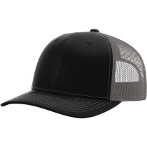 Richardson® Trucker Cap, Mesh Back, XL Pinlock Adjustment,  Black/Charcoal