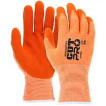 MCR Safety Cut Pro® HyperMax™ High Visibility Shell, Sandy Foam Nitrile Coated Palm and Fingertips, X-Large