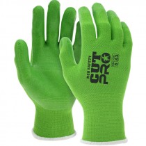 MCR Safety Cut Pro® Green HyperMax™ Shell, Silicone Coated Palm and Fingers, Large