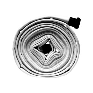 1-1/2" x 50' Single Jacket Fire Hose w/ Aluminum NH (NST) Rocker Style Couplings, White
