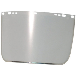 9" X 15-1/2" Clear PETG Face Shield, Aluminum Bound, Flat Base, Universal Fit
