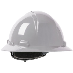 641 Vented Hard Hat, Full Brim, 4-Point Wheel Ratchet Suspension, Gray
