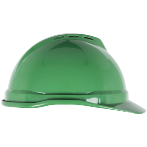 MSA V-Gard® 500 Vented Hard Hat, 6 Point Ratchet Suspension, Green