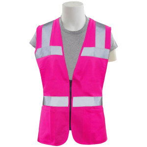 Non ANSI Rated Safety Vest, Hi-Vis Pink, 4-XL