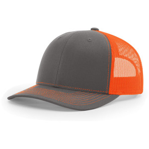 TRUCKERS CAP - CHARCOAL/NEON ORANGE