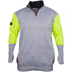 CutArmour™ 2.0 - 1/4 Zip Jacket, 2.5" Collar, Mesh Back, Reinforced Front Wear Panel, Hi-Vis Sleeves, 4-XL