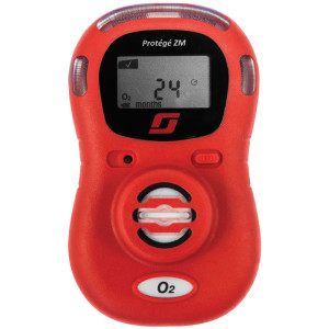 Protege ZM Single Gas Monitor, Red, Oxygen (O2) Sensor