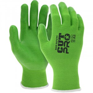 MCR Safety Cut Pro® Green HyperMax™ Shell, Silicone Coated Palm and Fingers, Small