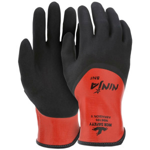 Ninja® BNF Black/Red Nitrile Coated 18 Gauge Glove, X-Small