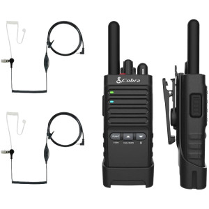 Pro Business 42-Mile Range 2W FRS Two-Way Radio With Surveillance Headset, 2 Pack