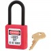 Dielectric Safety Lockout Padlock, 1-1/2" Shackle, Red, Keyed Differently