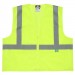 Class 2 Recycled Safety Vest, Hi-Vis Yellow Mesh, Zipper Closure, 3 Pockets, Medium