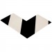 Mighty Line® Floor Tape Angles, Black & White Diagonal Stripe, 2" Width x 6" Length