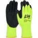 Hi-Vis Seamless Knit Acrylic Glove with Black Rubber Coated Palm & Fingers, Medium