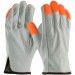 Good Top-Grain Cowhide Drivers Glove, Hi-Vis Fingertips, Large