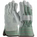 Good Single Palm Leather Work Glove, Rubberized Safety Cuff, X-Large