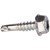 #12-14 x 3/4" Zinc Plated #1 Pt. Stitch Hex Head Tek Screw - 100 Pcs