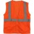 Class 2 Safety Vest, Hi-Vis Orange Mesh, Zipper Closure, 2 Pockets, 5-XL