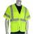 Class 3 Safety Vest, Hi-Vis Yellow, Zipper Closure, Medium