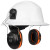 Ear Muff, Full Brim Hat Mount, For Universal Hard Hat Slots, Hi-Vis Orange - NRR 25