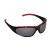 FlashFire™ Safety Glasses Black/Red Frame, Silver Mirror Lens and Anti-Scratch/Anti-Fog Coating