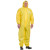 Yellow Chemical Barrier Coveralls, Elastic Wrist & Ankle with Hood, 3-XL