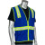 Non-Ansi Rated Safety Vest, Royal Blue, 5-Pockets, Zipper Closure, Medium