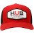HUB INDUSTRIAL TRUCKERS CAP, RED/BLACK