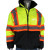 Class 3 Black Bottom Bomber Jacket w/ Two-Tone Stripe, Fixed Liner, Hi-Vis Yellow, Small