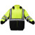 Class 3 Black Bottom Sweatshirt, Segmented Striping, Full-Zip, Snap-Off Hood, Hi-Vis Yellow, 5-XL