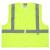 Class 2 Recycled Safety Vest, Hi-Vis Yellow Mesh, Zipper Closure, 3 Pockets, X-Large