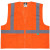 Class 2 Recycled Safety Vest, Hi-Vis Orange Mesh, Zipper Closure, 3 Pockets, 3-XL