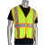 Class 2 Safety Vest, Mesh, Two-Tone Striping, Zipper Closure, 3 Pockets, Hi-Vis Yellow, Adjustable-Fit, Universal Size