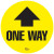 Mighty Line® Floor Sign, One Way Arrow, Yellow, 16"