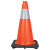 Orange Traffic Cone, Reflective Collars, Black Base - 3.2 Lbs., 18"