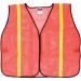 Non-Rated Safety Vest, Hi-Vis Orange Mesh, Hook & Loop Closure, Universal Size Small - X-Large