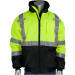 Class 3 Black Bottom Bomber Jacket, Fixed Liner, Hi-Vis Yellow, 4-XL