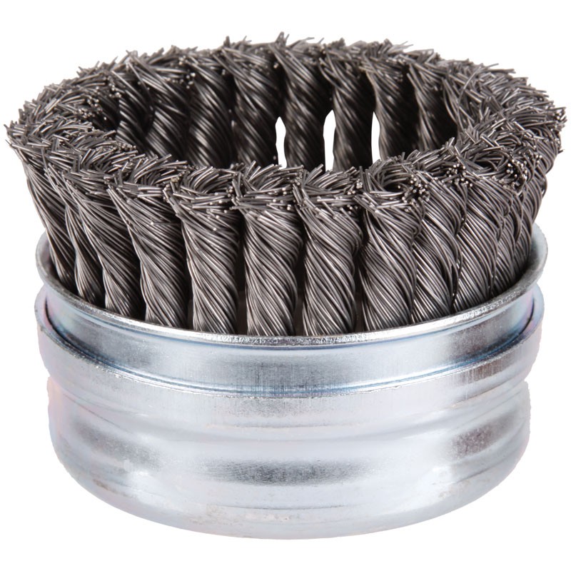 2-3/4" x 5/8-11" Knot Wire Cup Brush  .020 Wire - Stainless Steel