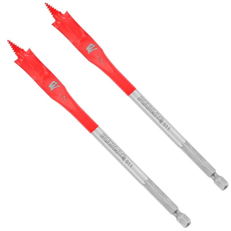 1/2" x 6" Diablo Speed Demon Spade Point Wood Bit 2-PACK