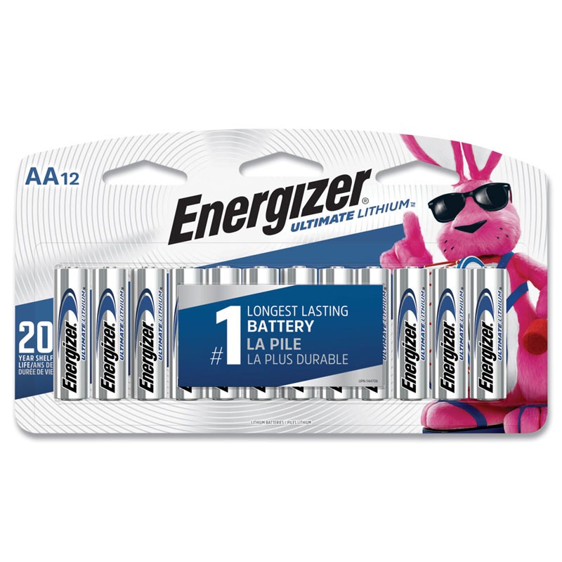Ultimate Lithium AA Battery, 1.5V, 12/Pack