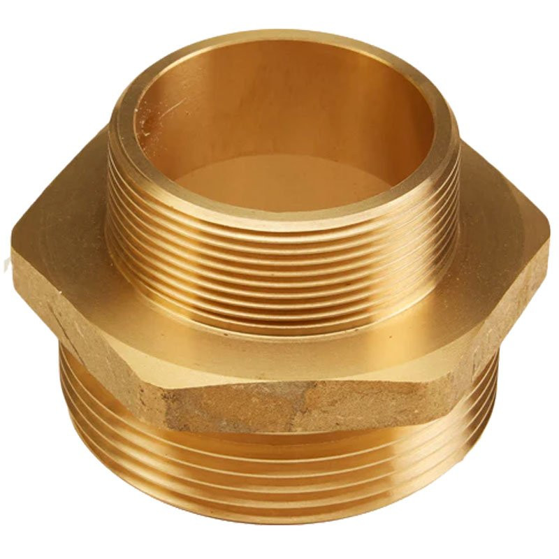 Cast Brass Double Male Hex Nipple 2"NPT X 2-1/2"NST