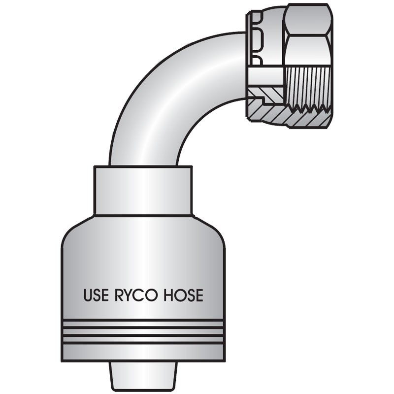 T2823-0611 3/8H X 3/8T O-Ring Face Seal Female 90° Short Tube Bend - T2000 Series